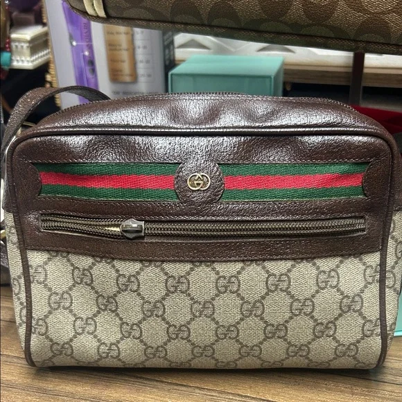 Gucci | Bags | Gucci Brown And Beige Messenger Bag With  display picture 1
